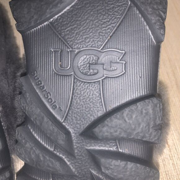 UGG COQUETTE Gray Suede Shearling Moccasin Slippers Women’s Size 9 Comfortable - Picture 8 of 16